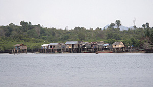 Suku Laut community right led by Pak Akub, right in front of the Tajur Biru island.
