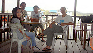 THF Volunteers in Tajur Biru Island (Mara, Willy, Ade & Ranan)