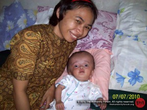 Dina with one of the staffs of Wisma Kasih Bunda.